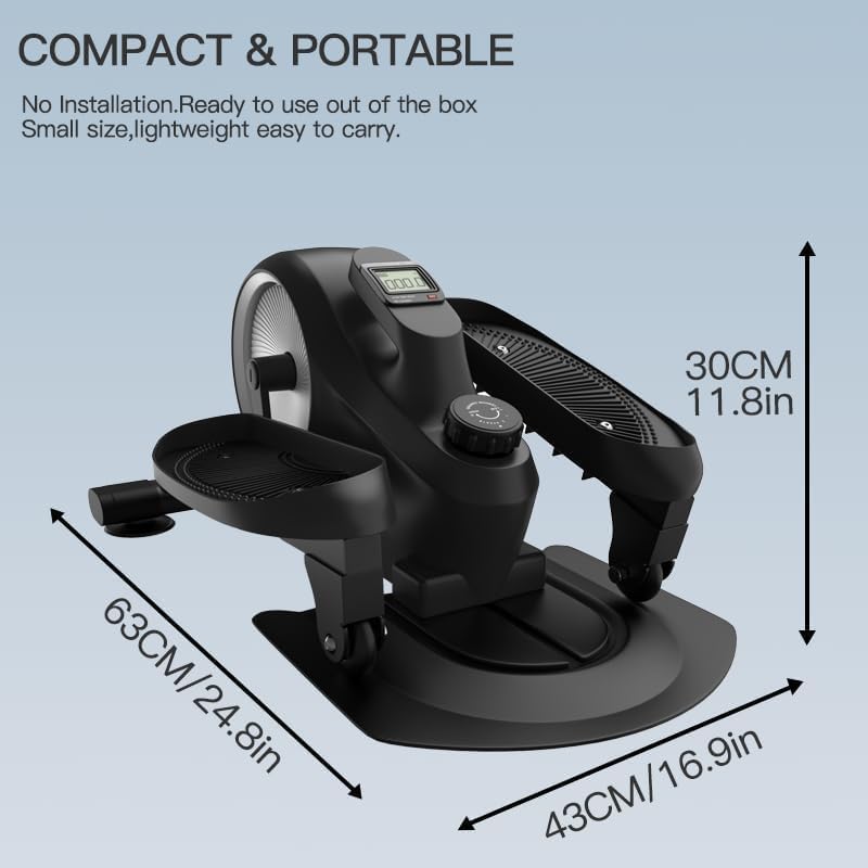Under Desk Elliptical,Quiet Under Desk Elliptical，Standing Position Ellipse Leg Exerciser As Seen on Tv，Adjustable Speed Elliptical Exercise Machine ，Pedal Exerciser Under Desk Bike for Home Office