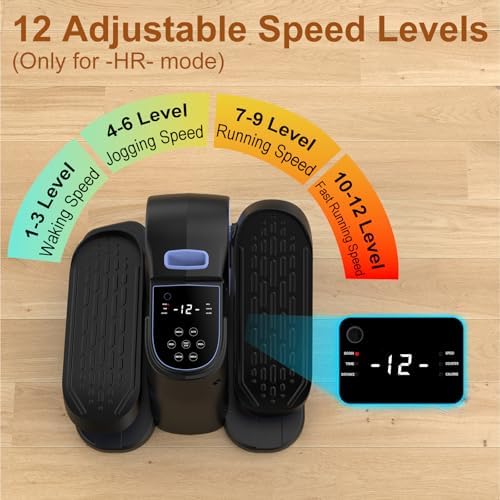 Under Desk Elliptical for Office Pedal Exerciser Electric 12-Speeds