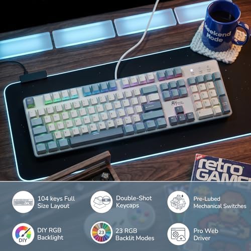 RK ROYAL KLUDGE RK920 Full Size Mechanical Keyboard Wired, RGB Backlit