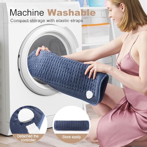 VAAGHANM Heating Pad: 33 x 17 inches Electric Heating Pad for Back -Extra Large Heat Pad for Shoulder/Neck/Knee/Arms - Upgraded 6 Timer & 6 Temperature Controller -Auto Shut Off