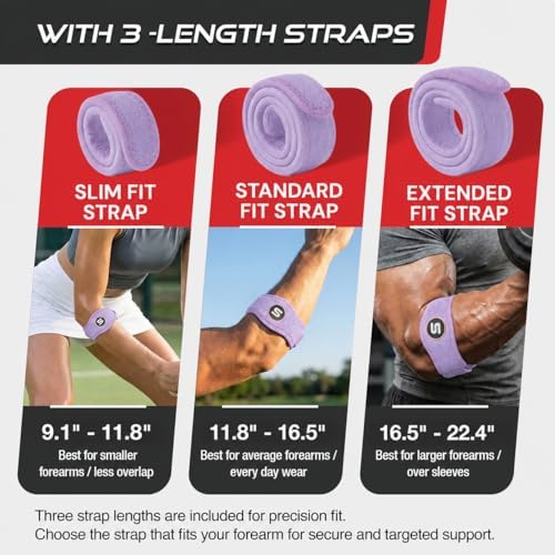 Sleeve Stars Tennis Elbow Brace Men & Women, 9"-23" (Pair/Light Purple)