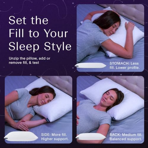 DreamyBlue Signature Adjustable Shredded Memory Foam Pillow Queen