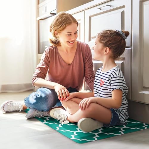 WISELIFE Anti Fatigue Mats for Kitchen Floor, 17.3" x 28", 4/5 Inch, Green