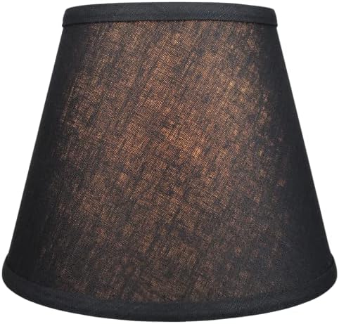 FenchelShades.com Lampshade 6" Top Diameter x 10" Bottom Diameter x 8" Slant Height 6x10x8" with Spider Attachment Diameter 0.4 Inch for Lamps with a Harp (Designer Linen Black)