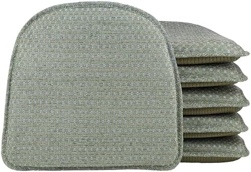 Klear Vu Raindrop The Gripper Non Slip Chair Cushions, Soft & Comfortable Seat Pad, Sitting Pillow for Kitchen, Dining or Office, 6 Count (Pack of 1), Celadon