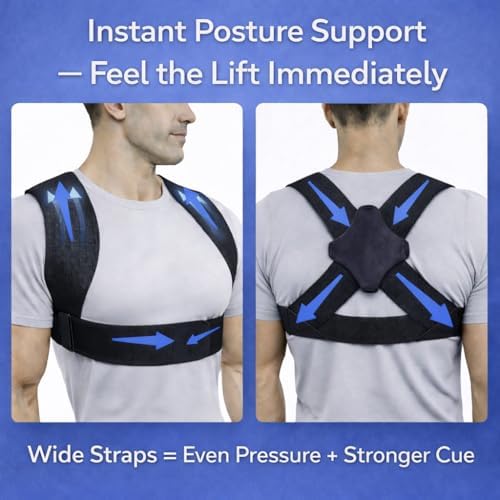 Posture Corrector Men - Lightweight Upper Back Brace Posture Corrector for Neck Shoulder & Back Pain Relief Under Clothes - Invisible Shoulder Support Brace Improve Posture Correct Hunchback Slouching