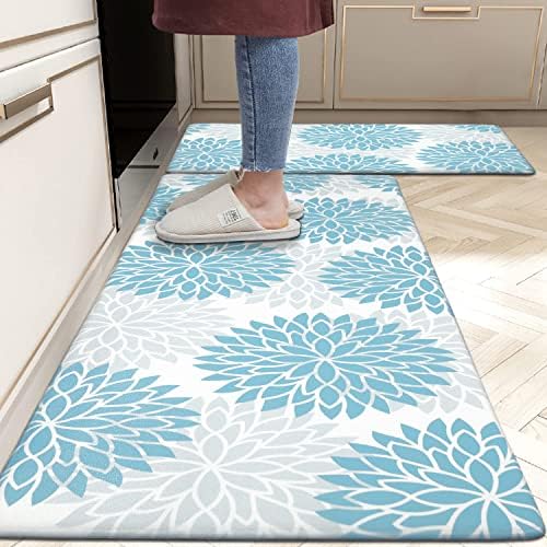 HEBE Anti Fatigue Kitchen Rugs Set of 2, Cushioned Kitchen Mats for Floor
