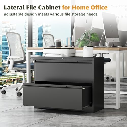 2 Drawer Metal Lateral File Cabinet with Lock for Home Office