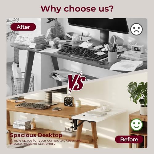 Desk Extender Tray, 16"×12" Clamp-On Arm Rest Shelf