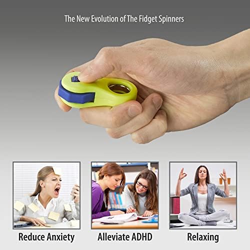 Yolscue 2 Pack Fidget Toy,Fidget Spinner Toy for Adults and Kid,Gifts Suitable for Children with Autism and ADHD,Quiet Office Desk Toy,Excellent for Relieving Stress and Anxiety Toys (Black & Yellow)