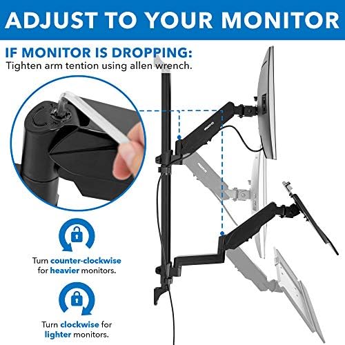 Mount-It! Single Monitor Arm Wall Mount Workstation with Keyboard Tray & CPU Holder, Height Adjustable Gas Spring Full Motion Computer Station, Fits 17–32” VESA 75x75 100x100, Black