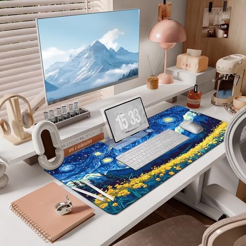 Mouse Pad Gaming - Desk Mat for Keyboard and Mouse - Large Mouse Pad for Desk, Mousepad (35.4" X 15.7") with Non-Slip Base, Desks Pad Mat Office and Home