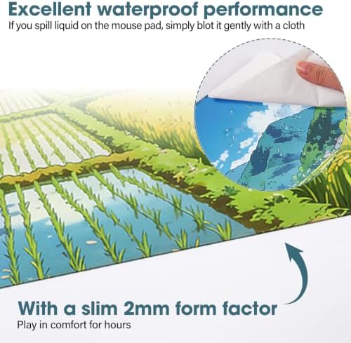 Large Desk Pad 31.5x15.7 Inch - Extended XXL Mouse Pad, Farmland