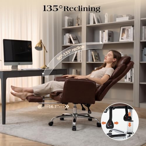 Big and Tall Executive Criss Cross Office Chair with Footrest Flip Armrest