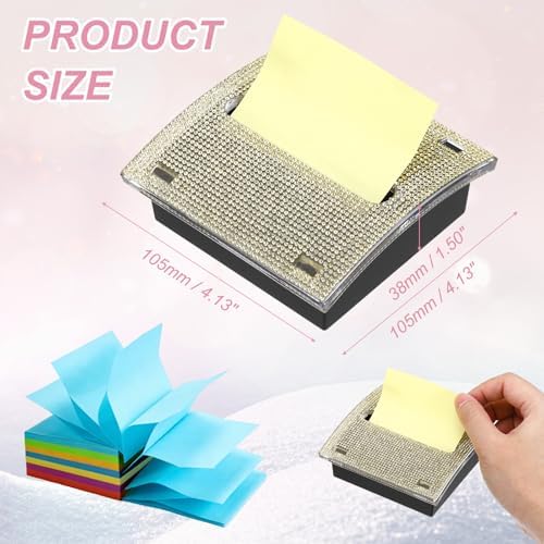 PATIKIL Stick Note Pad Holders 4x4 Sticky Note Dispenser Holder Champagne