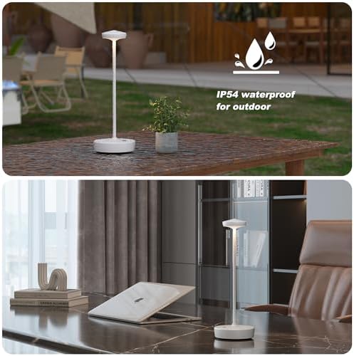 TBBGA Cordless Table Lamp Rechargeable 2 Pack, 5000mAh Battery Table Light