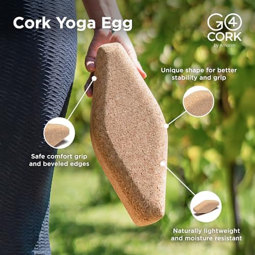Go4Cork Cork Yoga Block | Non-Toxic, Alternative To Foam Yoga Blocks | Odorless, Soft, Non-Slip, Workout & Exercise | Yogi Gift Accessories | Men & Women | Eco Friendly, Sustainable