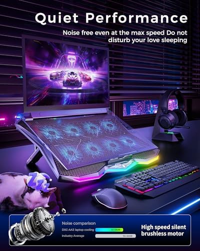 AICHESON RGB Laptop Cooling Pad 8 Fans for 15.6-17.3 Inch PC Notebooks