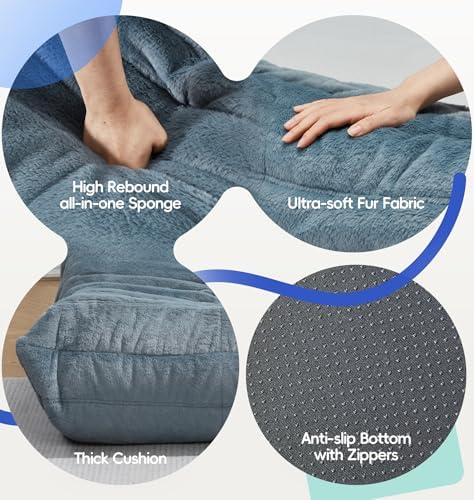 Hobestluk Medium Bean Bag Chairs Lounge Floor Chair BeanBag Couch Togo Sofa