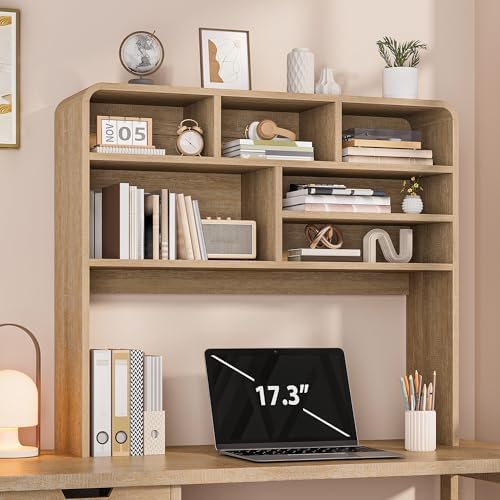 5-Tier Desk Shelf, 37.4''W Desktop Bookshelf for Computer Monitor