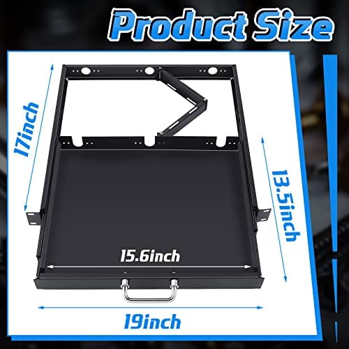 1U Rack Mount Sliding Keyboard Tray Cantilever Network Equipment Racks 19 Inch Cabinet Drawer Sliding Shelf for Server Data Music Studio Accessories