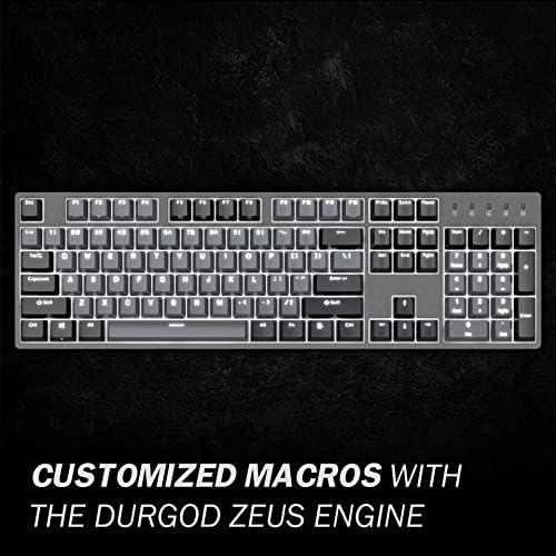 DURGOD Taurus K310 Mechanical Keyboard | Backlit | 104 Keys Full Size | USB C Wired | Doubleshot PBT Keycaps | Programmable Keys | NKRO Rollover | for Windows & Mac | Cherry MX Red, Corona