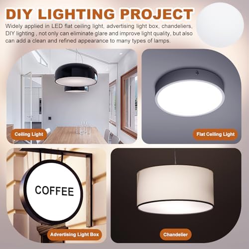 PATIKIL 11.5" Diameter Lampshade Diffuser, 2 Pcs 1.7mm Thick Round Diffuser Sheet for Drum Lampshades, Pendants Light, DIY Light Shield, Translucent White