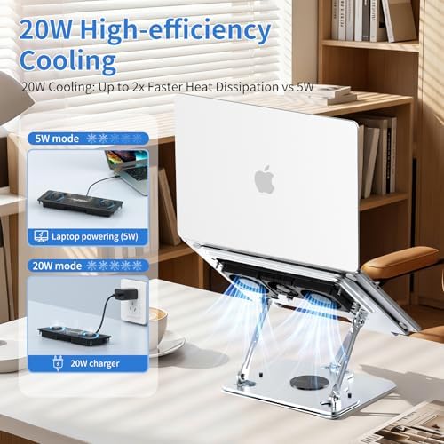 Laptop Cooling Pad with Detachable Fan & Cooler Cooling Laptop Stand Gray
