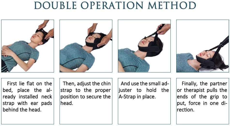 Y Neck Strap Stretcher, Cervical Traction Device for Neck Discomfort, Spine Chiropractic Decompression Traction Tool with Chin Strap, Adjustable Neck Stretcher for Home Use