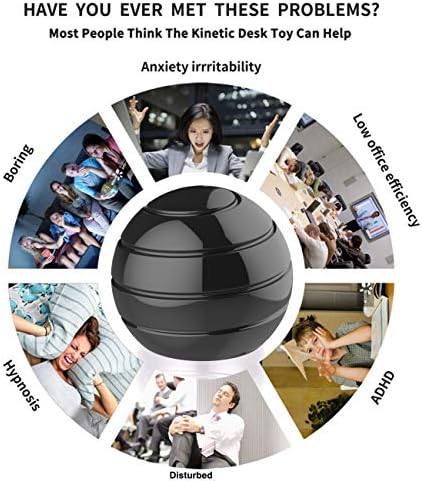 Kinetic Fidgets Desk Toy ADHD Stress Relief 1.77in Black