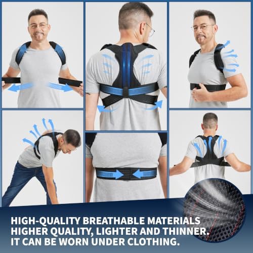Posture Corrector for Women & Men, Back Shoulder Support Brace | Adjustable & Breathable, Upper Back Straightener Pulls Shoulders for Pain Relief, Neck Hump, Hunchback, Kyphosis, Scoliosis，Small