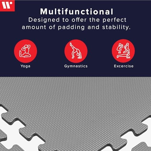 We Sell Mats 3/8" Thick Multipurpose EVA Foam Exercise Floor Mat, Interlocking Tiles, Anti-Fatigue for Home or Gym