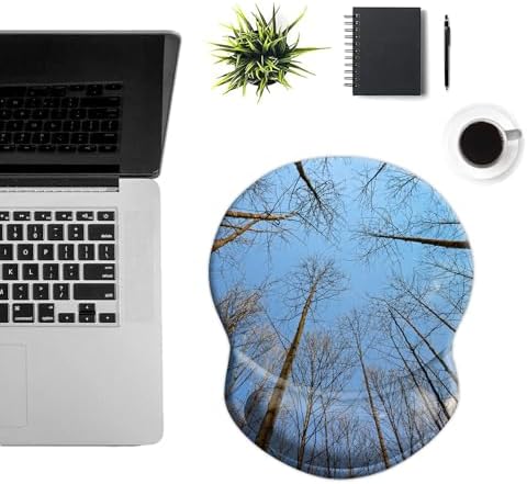 Ergonomic Wrist Support Mouse Pad - Comfortable Computer Mouse Pad with Non-Slip PU Base for Home Office Working Gaming (Tree Forest)