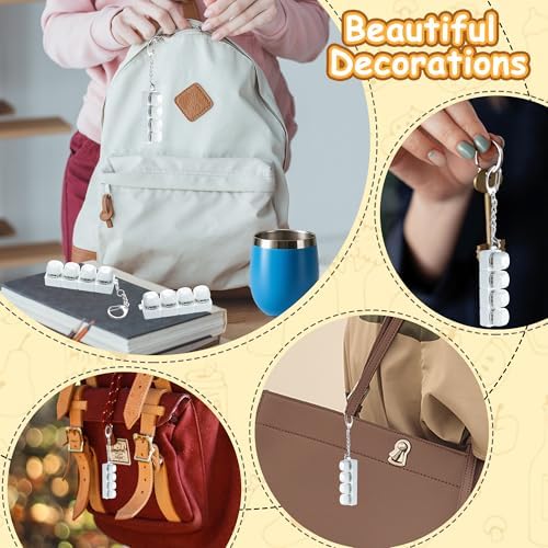 2 PCS Cute Keyboard Fidget Toy, Bread Shape Keyboard Fidget Keychain 4-in-1 Keyboard Decompression Button Finger Clicker Toys, Portable Tactile Button Sensory Fidget Toys Stress Relief Gifts (W-Bread