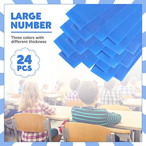 Charniol 24 Pcs Classroom Chair Bands for Kids with Fidgety Feet Bouncy Fidget Bands for Classroom Chair Flexible Seating for School Students Adhd Sensory Needs(Blue, 0.5 mm)
