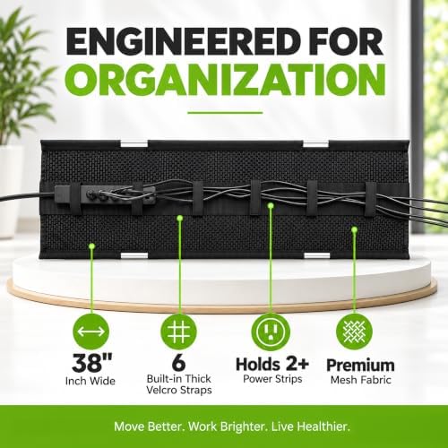 Mesh Cable Management Tray Under Desk Cord Organizer - 38"
