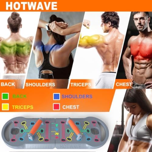 HOTWAVE Push Up Board, Portable PushUp Board, Foldable 20 in 1 Push Up Bar
