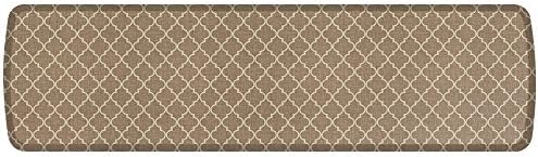 GelPro Elite Premier Anti-Fatigue Kitchen Comfort Floor Mat, 20x72”, Trellis Khaki Stain Resistant Surface with Therapeutic Gel and Energy-return Foam for Health and Wellness