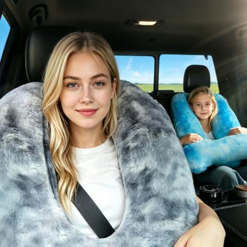 Atablyn Car Pillow for Kids & Adults - U-Shape Neck Support Pillow for Travel, Soft Head Rest Cushion for Safe Long-Distance Car Rides and Flights