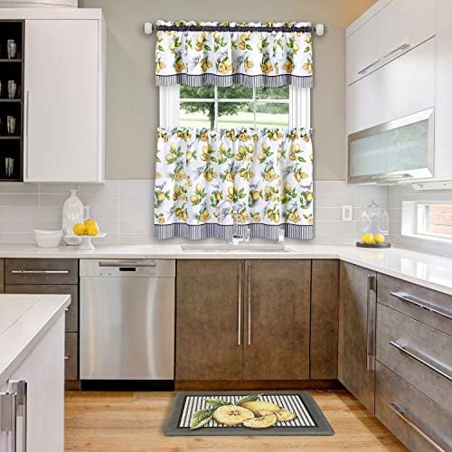 PowerSellerUSA Printed Anti Fatigue Mat, Non Slip Printed Textured Comfort Standing Floor Mats for Living, Dining Room, Bedroom, Kitchen, Office, Work (18x30 in., Fresh Lemon)