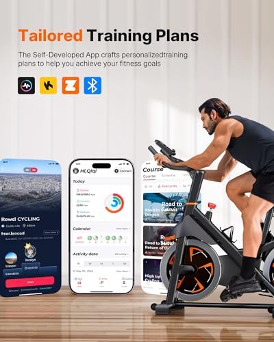 MERACH Magnetic Exercise Bike, Heavy Duty Stationary Bike for Home Gym