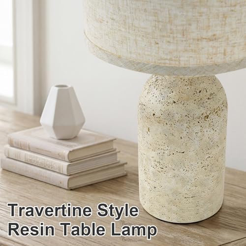 GyroVu Table Lamps Set of 2, Resin Bedside Lamps for Living Room Bedroom