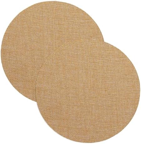 MECCANIXITY 6.3" Round Lampshade Diffuser, Anti-glare Lamp Shade Diffuser Fabric Lamp Cover for Desk Table Light Downlight Spotlight, Tan 2pcs