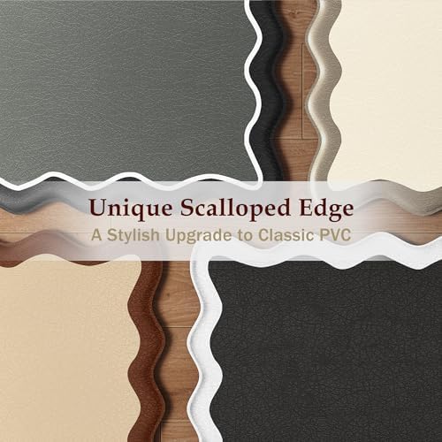 Arenarug Scalloped Kitchen Mats for Floor, Pink Kitchen Rugs Set of 2