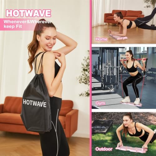 HOTWAVE Push Up Board, Portable Pushup Board & Plank Trainer, Push Up Bar