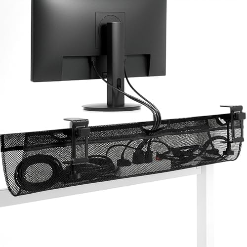 VIVO Black Clamp-on 36 in Mesh Net Cable Management Holder, DESK-AC36MH