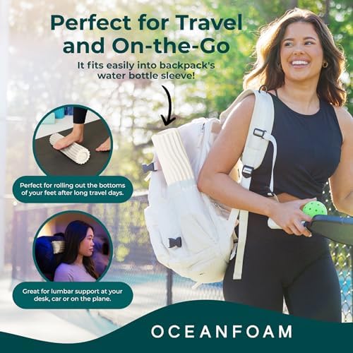 Oceanfoam Ripple Roller - Small Foam Roller for Physical Therapy (Natural)