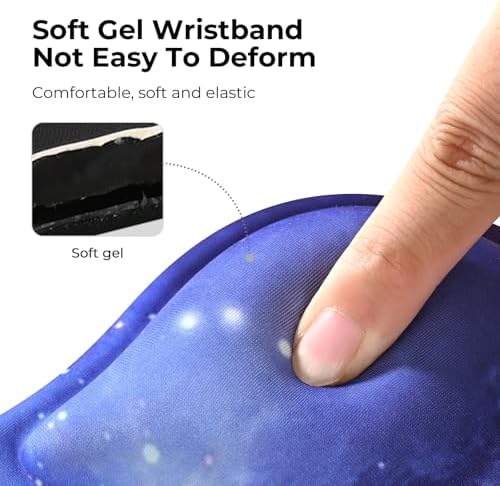 EooCoo Mouse Pad with Gel Wrist Rest, Ergonomic Mousepad Wrist Alignment