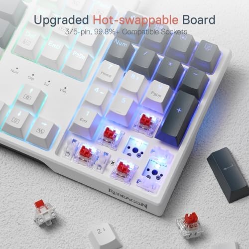 Redragon K668 108-Key Hot-Swap Wired RGB Gaming Keyboard, Extra 4 Hotkeys