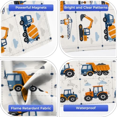 4 Pcs Fluorescent Light Covers for Ceiling Lights Truck tractor excavator Magnetic Light Filters Decorative for Classroom Office Hospital Home 4x2 Ft